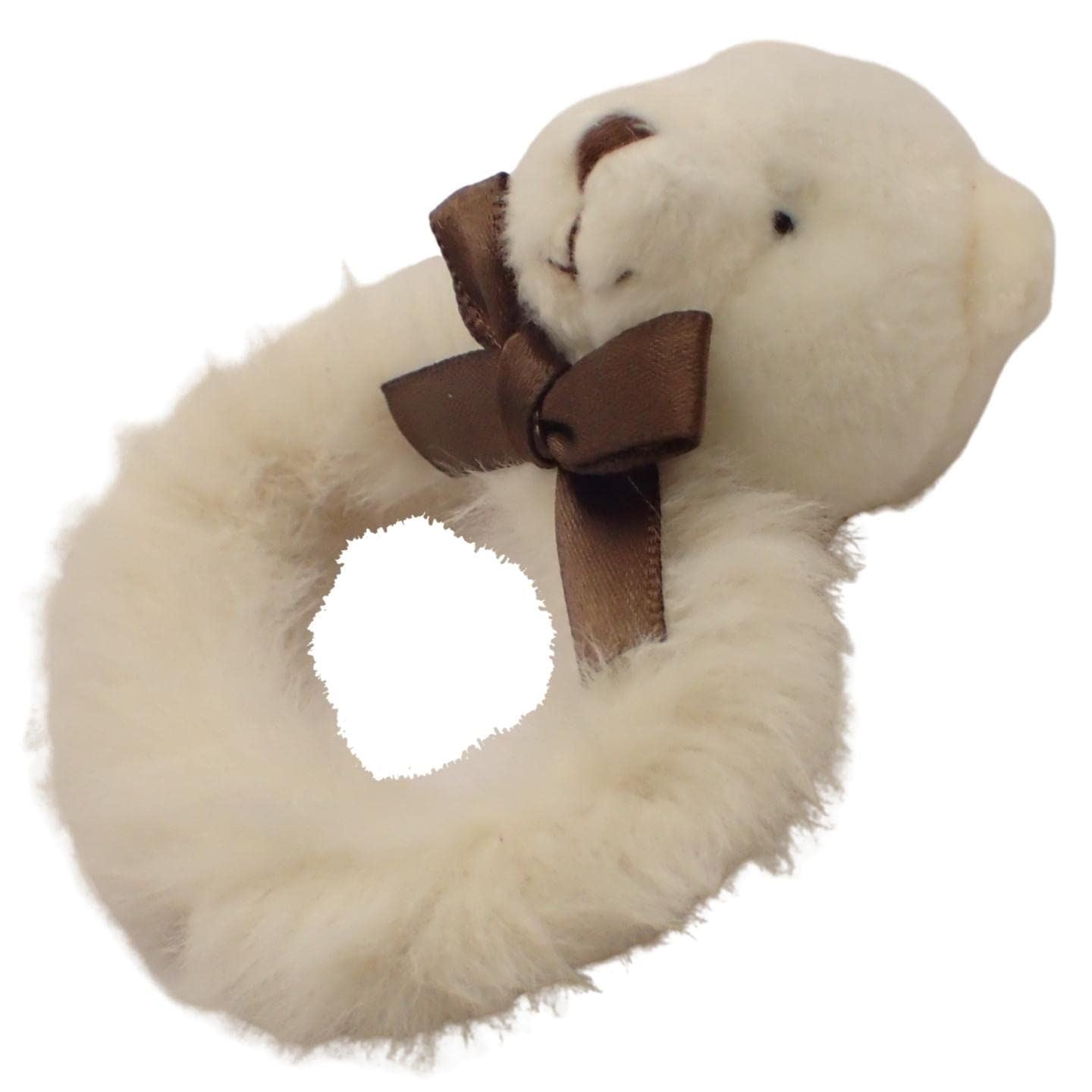 Fluffy Teddy Bear Faux Fur Small Scrunchie, Scrunchie for Thick & Thin Hair for Women & Girls, Pretty Kids Hair, Hair Tie, Hair Bobbles, Fluffy Bear Scrunchies